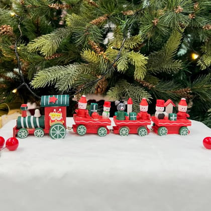 wooden Christmas train for decoration