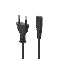 Champion Power Cord Cable Wire 2-pin Universal for LED TV, Printer, Play Station, Laptop PC Notebook Computer, Tape Recorder, Camera -1.5Mtr (Black)