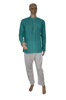 Cotton Green Full Sleeve Short Kurta 40 Size