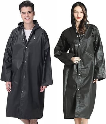 Infispace Black PVC Men's Raincoat ( Pack of 1 )