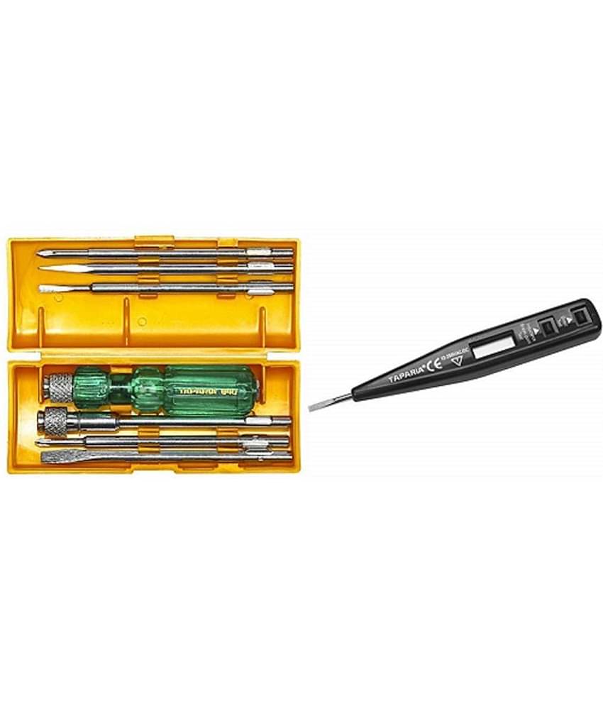TAPARIA Set of 2 Hand Tool Combo (6in1 Screwdriver Kit(840)/Digital Tester(MDT-81)