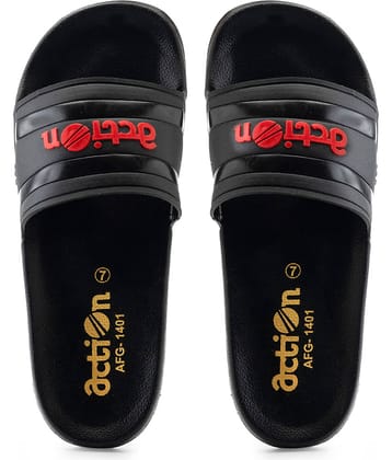Action Black Men's Slide Flip Flop