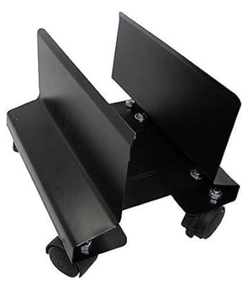 CPU Trolley High Grade Metal CPU Trolley with Caster Wheel, Wheel CPU Holder (Black)