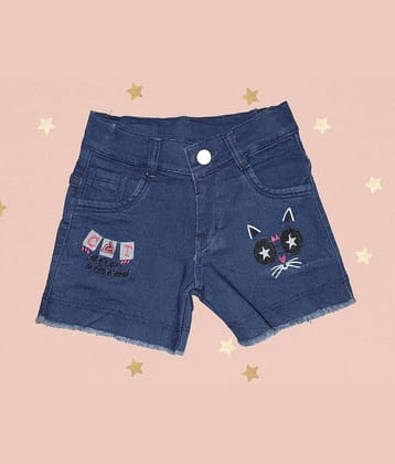 Arshia Fashions Pack of 1 Girls Denim Hot Pants ( Blue )