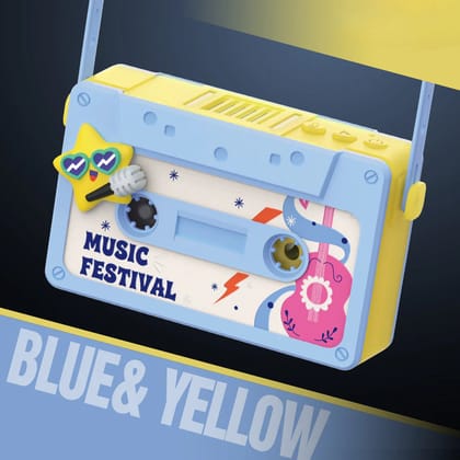 Retro Design HipHop Tape Fan for Kids-Blue