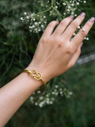 Eternal Knot Brass Adjustable Bracelet (Anti Tarnish)