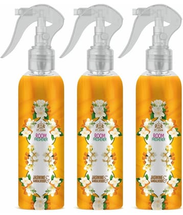 ST.JOHN Jasmine Sandalwood Room Freshener For Home & Office 250ml Each (750ml) - Pack of 3