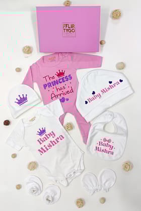 Royal Arrival: Personalized Princess Newborn Baby Gift Set