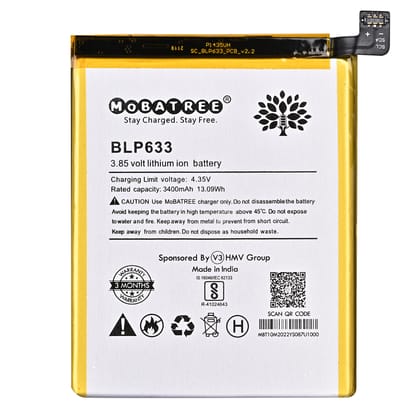 Mobatree Original Mobile Battery for OnePlus 3T - BLP633, 3400mAh (6 months Guarantee)