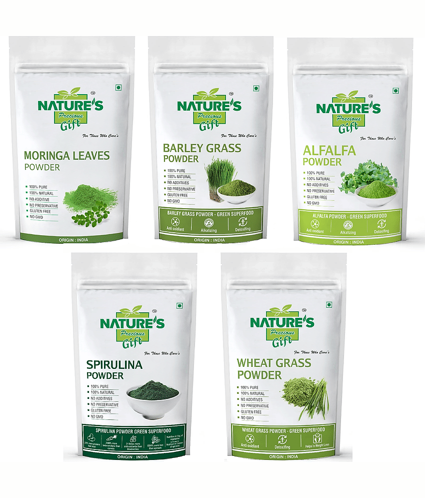Nature's Gift Green Nutrition Food Combo Pack (100 GM Each) Powder 500 gm Pack of 5
