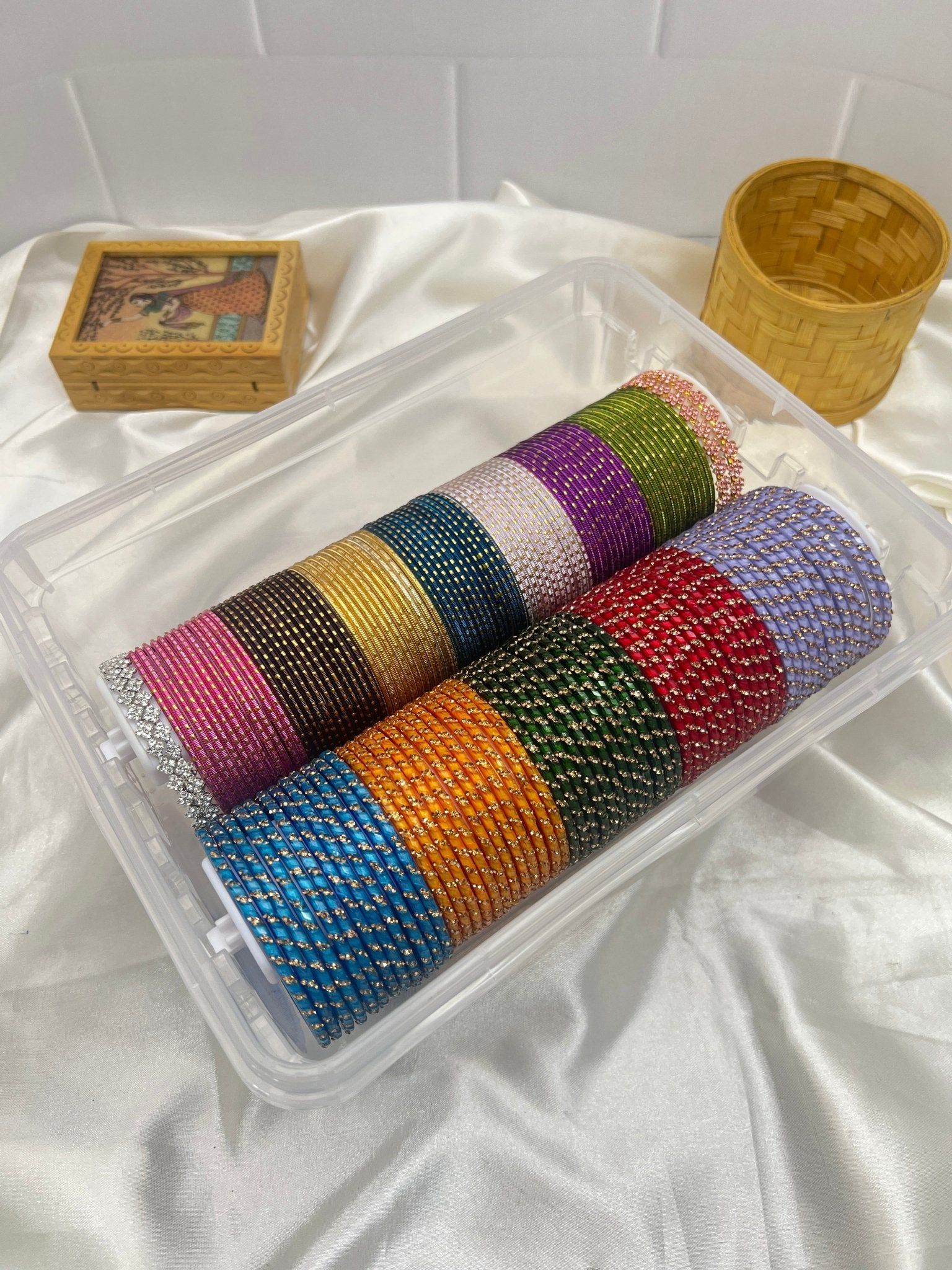 Luxurious Glass, Metal and Stone Bangles Box - 032-2.2