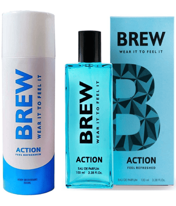 Brew - ACTION DEODORANT AND PERFUME Eau De Parfum (EDP) For Unisex 300ML ( Pack of 2 )