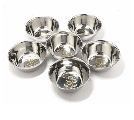 Wektu Premium Steel Serving Bowl/Katori/ Best Quality (Pack of 6, Steel)