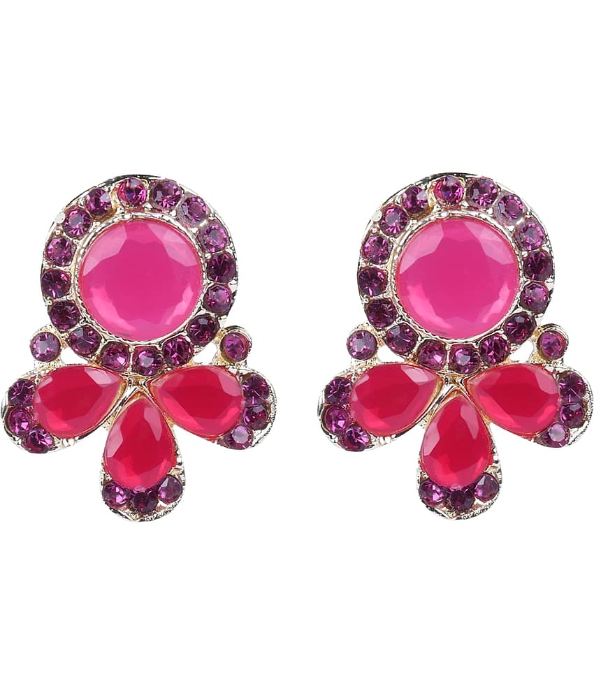 Sunhari Jewels - Red Stud Earrings ( Pack of 1 )
