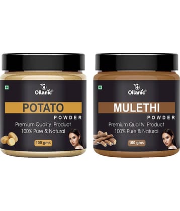 Oilanic 100% Pure Potato Powder & Mulethi Powder For Skincare Hair Mask 200 g Pack of 2