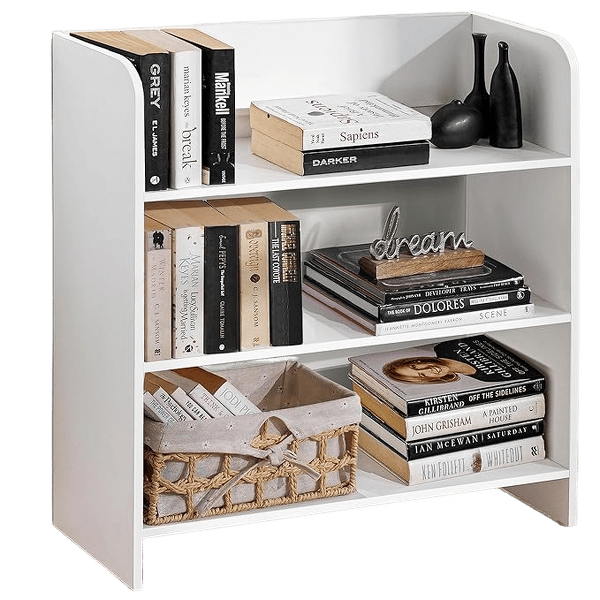 Engineered Wood Bookcase with 3 Tier Books Storage Organizer for Kids Multipurpose Shelves for Home, Office, School, Study Room Open Display & Utility_assorted colour