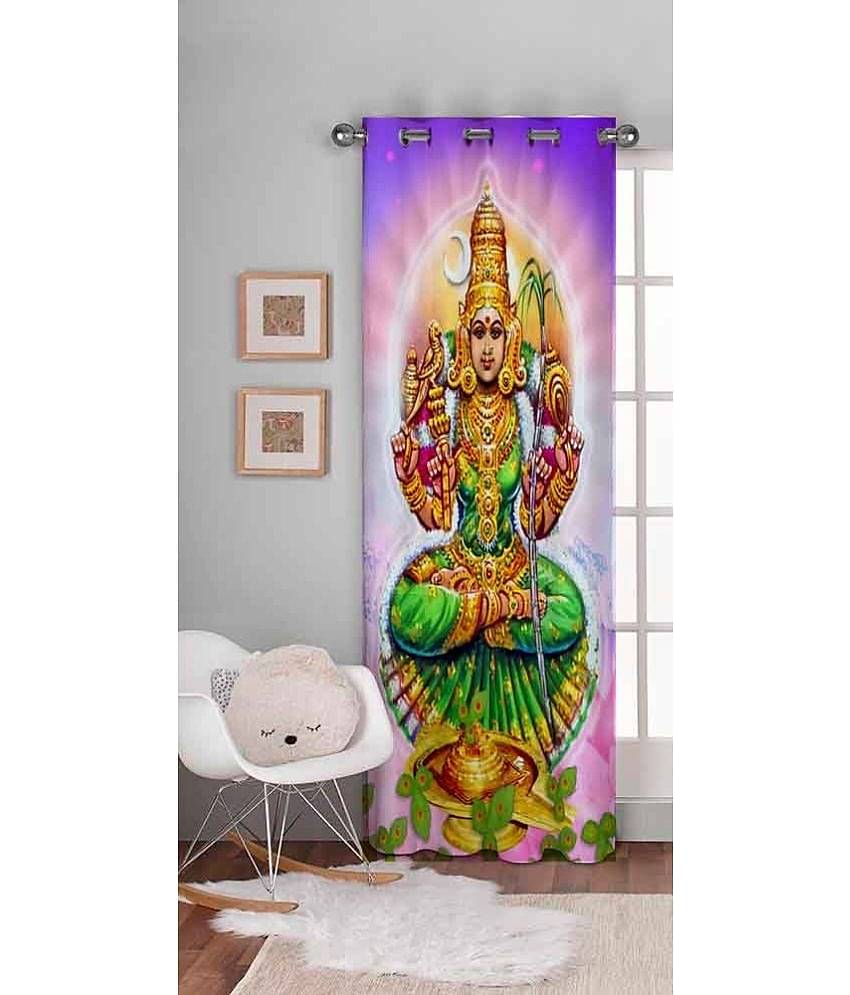 BELLA TRUE Ethnic SemiTransparent Eyelet Curtain 5 ft ( Pack of 1 )  Multicolor