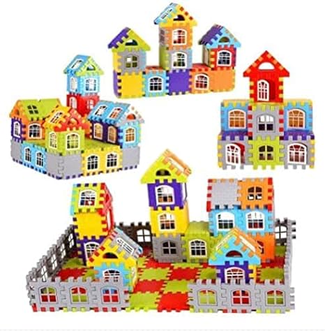 SmartCam House Building Blocks with Including Attractive Windows Big Sized Happy Home with Smooth Rounded Edges (72+ Building & Window Block)