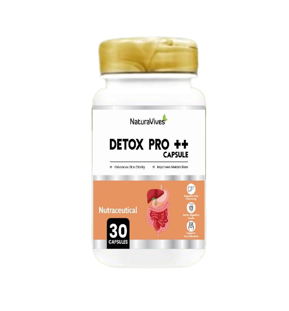 Detox Pro++ Liver Support Supplement, 30 Vegetarian Capsules, White and Blue, Preservative Free, for Liver Health and Protection