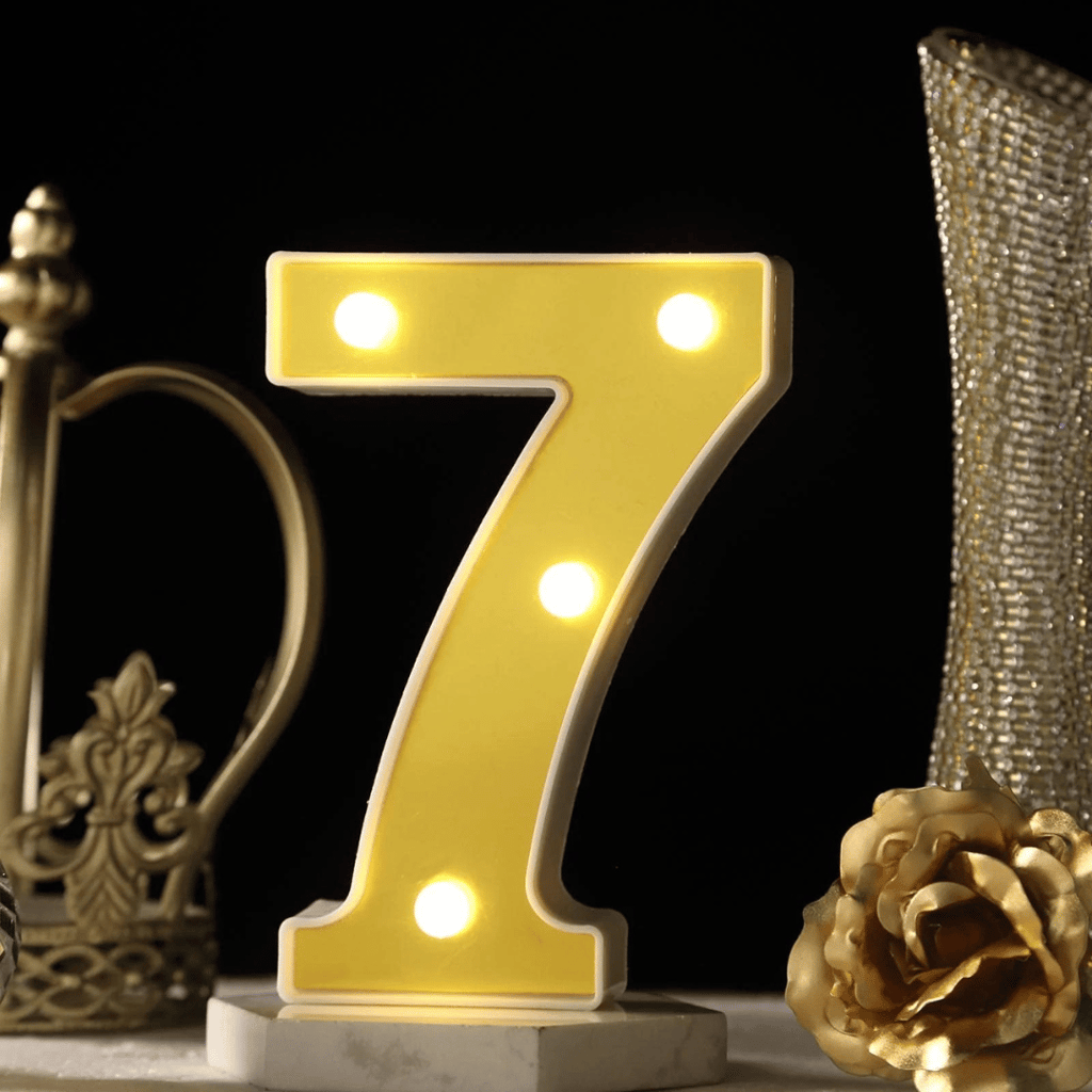 No.7 LED Golden Marquee - Party and Festive Needs | Buy online on ZillyBuy
