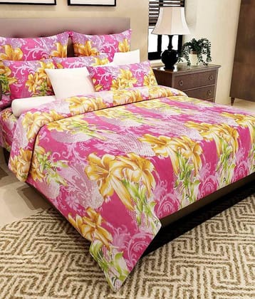 Home Candy Cotton Double Bedsheet ( Purple )