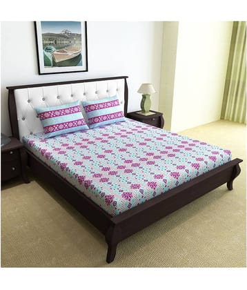 DIVINE CASA Cotton Double Bedsheet ( Off White )