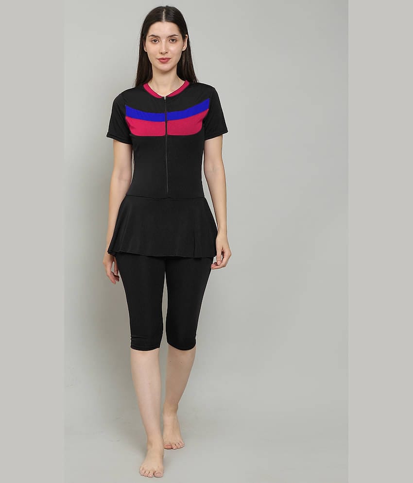 MEGASKA Black One Piece Swimming Costume