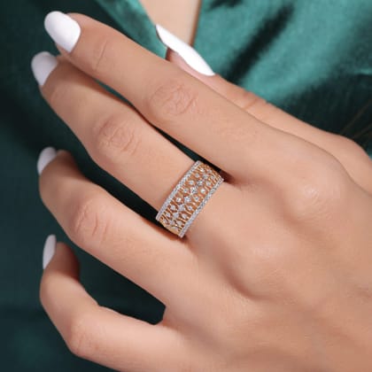 Yami Moissanite Silver Band | 22KT Gold Vermeil-13 / Yellow Gold