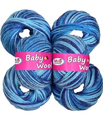 M.G ENTERRPISE Kintting Yarn 100% Acrylic Wool Multi Azure (6 pc) Baby Wool 4 ply Wool Ball Hand Knitting Wool/Art Craft Soft Fingering Crochet Hook Yarn, Needle Knitting Yarn Thread Dyed