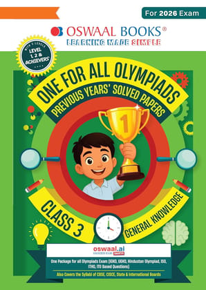 Oswaal One for all Olympiads Previous Year Paper Solved paper General Knowledge GK Class 3 Exam 2025