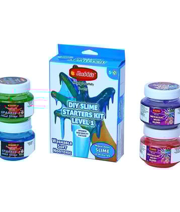 DIY Starters Slime Kit Level 1+Sparkle 2 + Metallic 2 Mud Slime Combo|Slime for Kids|Slime|Child Safe Slime|Play Slime for Kids|Play Slime Set|Colorful Slime for Girls|Fun with Slime|Putty Toy|Jelly Slime|Ideal for Age 3+