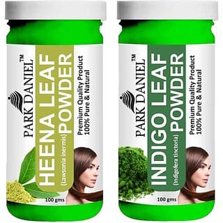 PARK DANIEL Pure & Natural Henna Leaf Powder & Indigo Leaf Powder Combo Pack (200 ml)