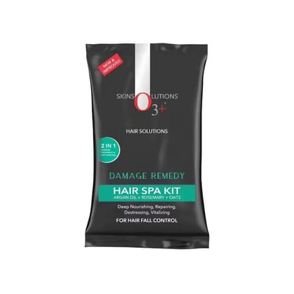 O3+ Hair Spa Kit Infused with Argan Oil, Rosemary & Oats for Fall Control, Deep Nourishing & Repairing | Shampoo | Hair Mask | Hair Serum | 30g + 30ml O3+ Hair Spa Kit Infused with Argan Oil, Rosemary & Oats for Fall Control, Deep Nourishing & Repairing 