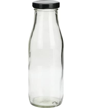 Somil - Stylish Kitchen Storage & Serving Glass Bottle Transparent Water Bottle 500 mL ( Set of 1 )