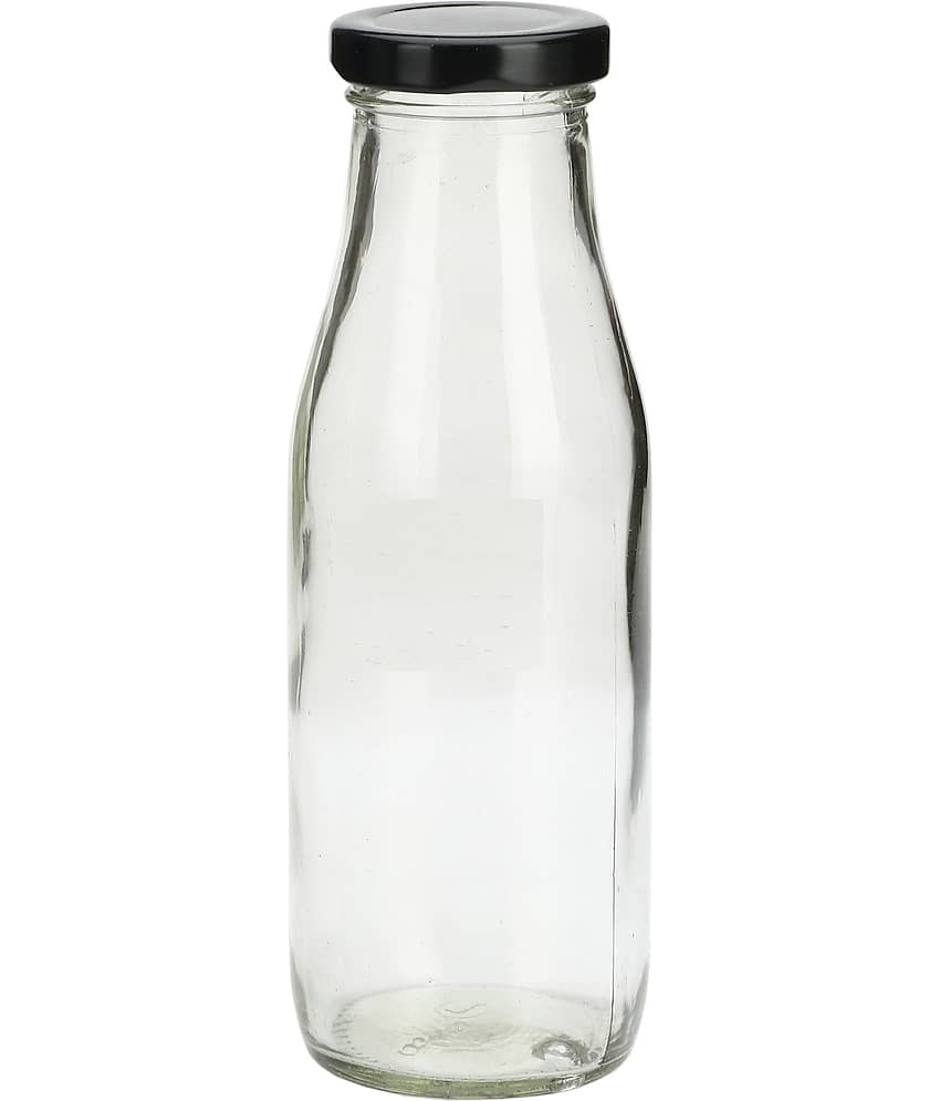Somil - Stylish Kitchen Storage & Serving Glass Bottle Transparent Water Bottle 500 mL ( Set of 1 )