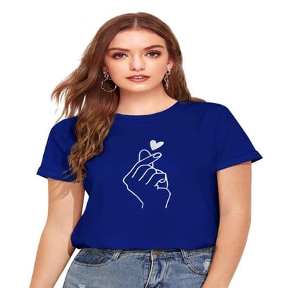 Women's Cotton Western Wear T Shirt L (Royal Blue)