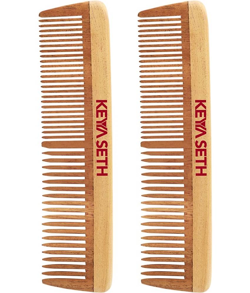 Keya Seth Aromatherapy Organic Neem Wooden Comb Styler Pack of 2