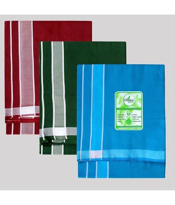 Feather Green - Multicolor Cotton Men's Lungi ( Pack of 3 )