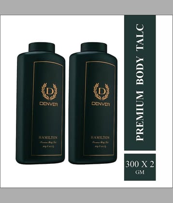 Denver Premium Hamilton Talc for Men - 300GM Each (Pack of 2)
