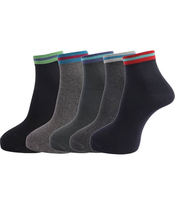 Dollar Socks - Cotton Men's Self Design Multicolor Ankle Length Socks ( Pack of 5 )