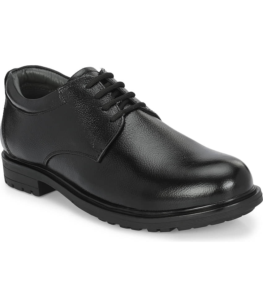 Leeport Black Men's Derby Formal Shoes