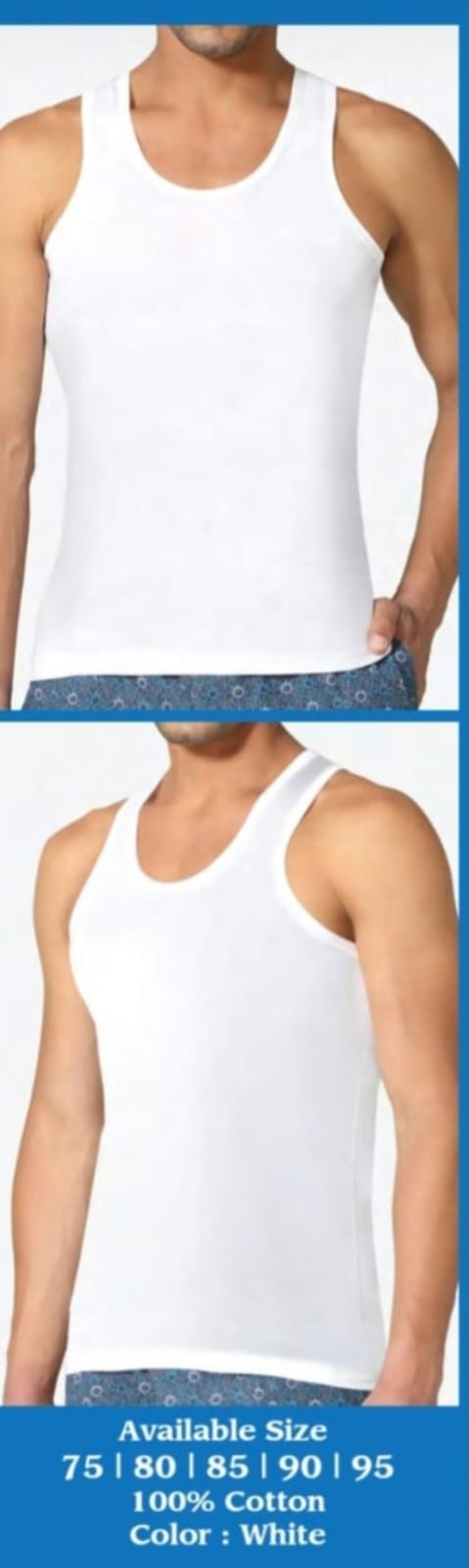 Mens VEST ( BANYANS )   (Size : 75 , Colours :  White )