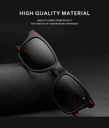 Elligator Black Rectangular Sunglasses ( Pack of 1 )