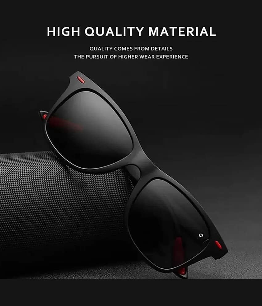 Elligator Black Rectangular Sunglasses ( Pack of 1 )