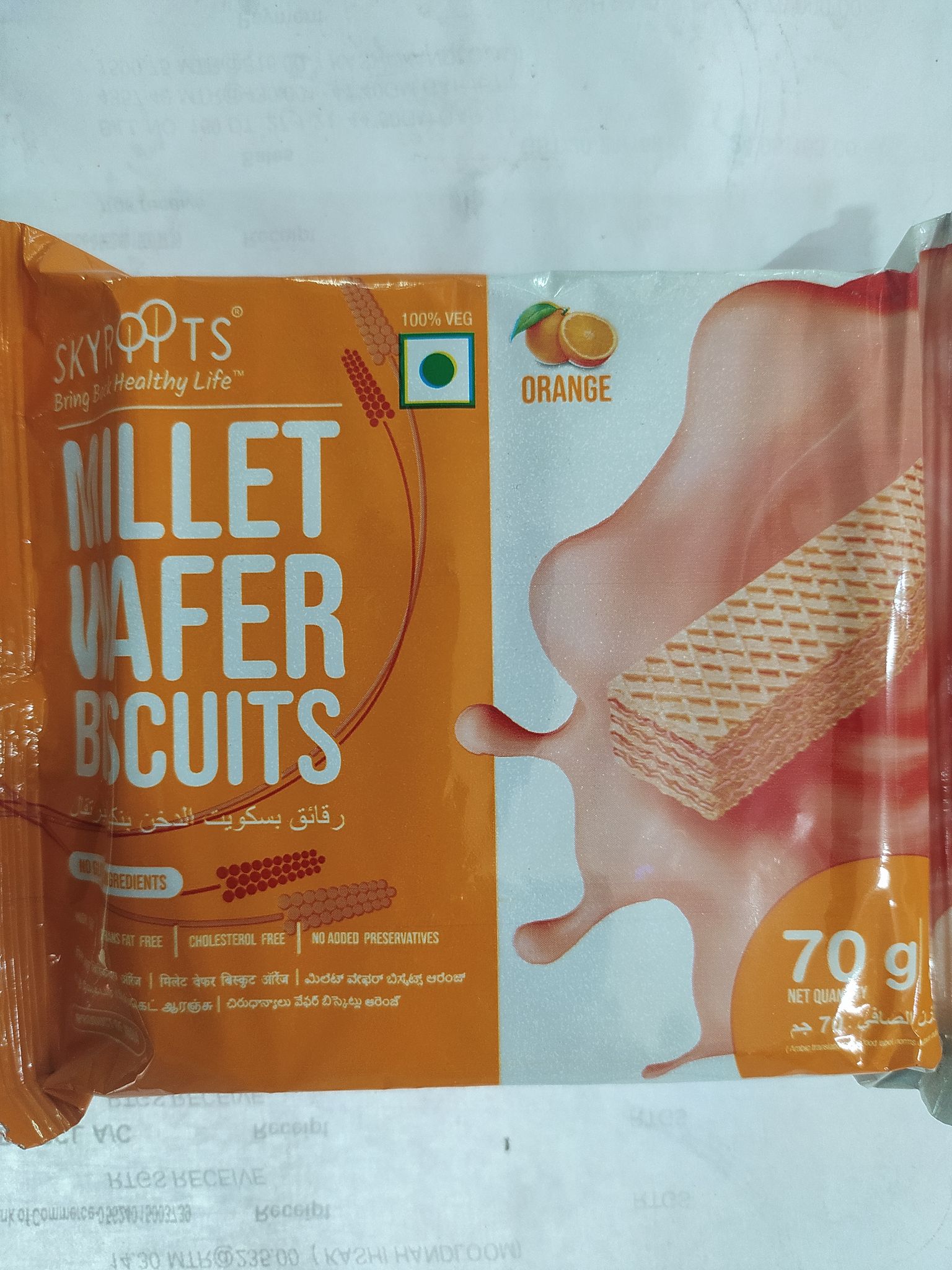 Skyropts Millet Wafer Biscuits Orange 