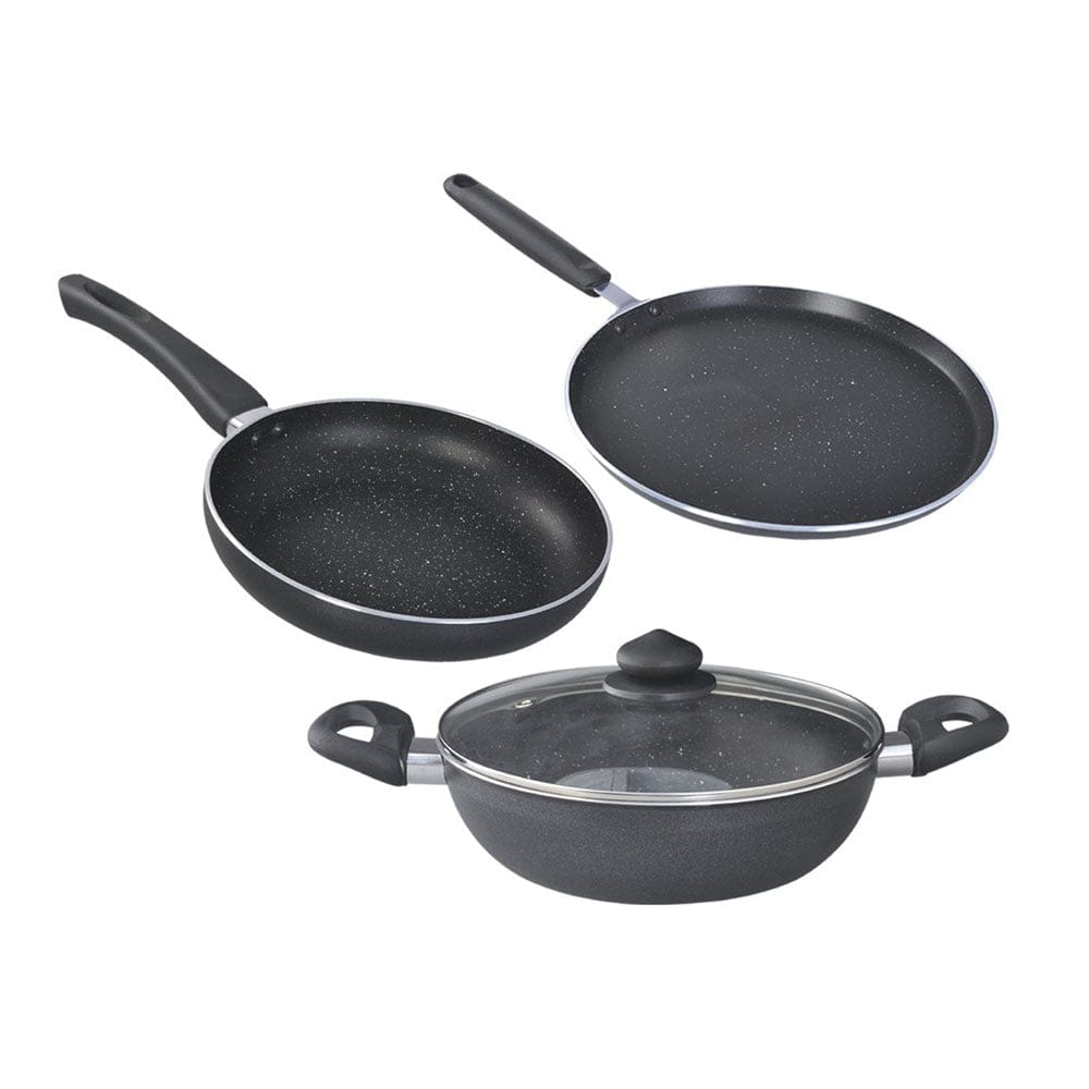 Prestige Omega Deluxe Induction Base Non-Stick Kitchen Set, 3-Pieces