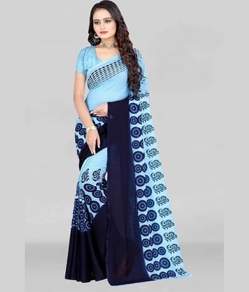 LEELAVATI Georgette Printed Saree With Unstitched Blouse Piece ( Pink )