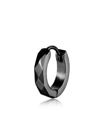 Modern Hoop Black Earrings-Pair