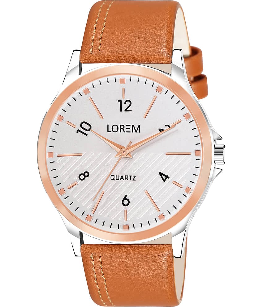 Lorem Tan Leather Analog Men's Watch