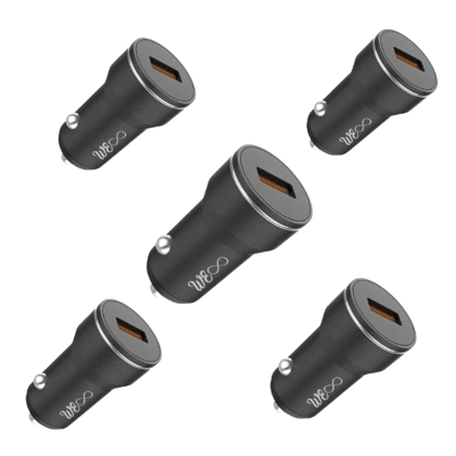 Walta Elite Panache 9 Car Charger 18W Qualcomm 3.0 Turbo (Black, With USB Cable) - Pack of 5